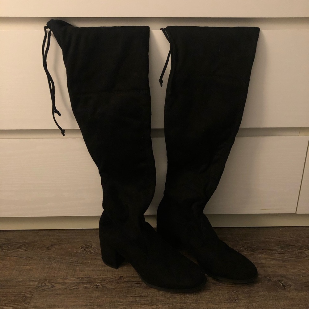 Black Thigh High Boots